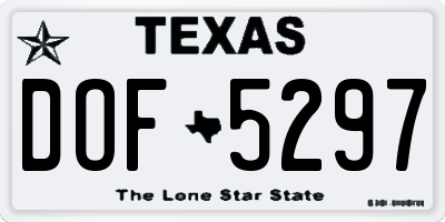 TX license plate DOF5297