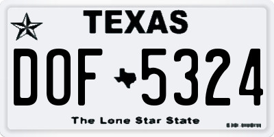 TX license plate DOF5324