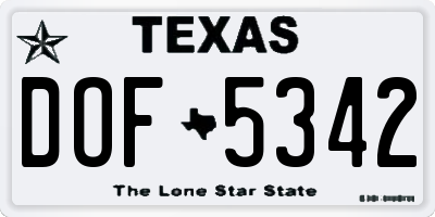 TX license plate DOF5342