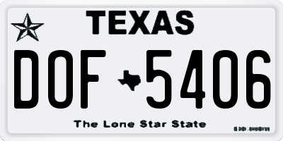 TX license plate DOF5406
