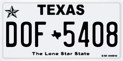 TX license plate DOF5408