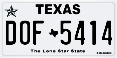 TX license plate DOF5414