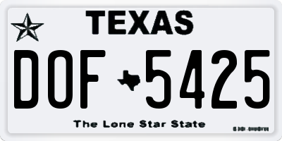 TX license plate DOF5425