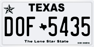 TX license plate DOF5435
