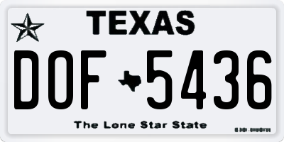 TX license plate DOF5436