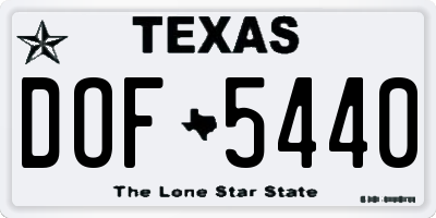 TX license plate DOF5440