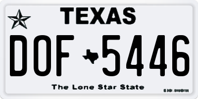 TX license plate DOF5446