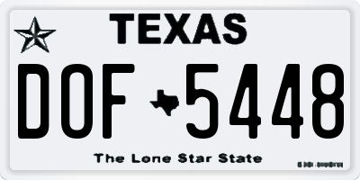 TX license plate DOF5448