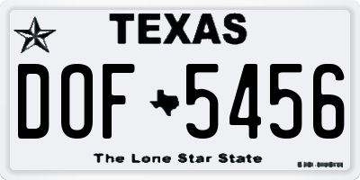TX license plate DOF5456