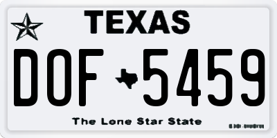 TX license plate DOF5459