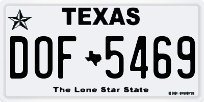 TX license plate DOF5469
