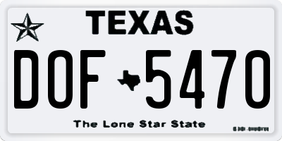 TX license plate DOF5470