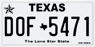 TX license plate DOF5471