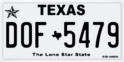 TX license plate DOF5479