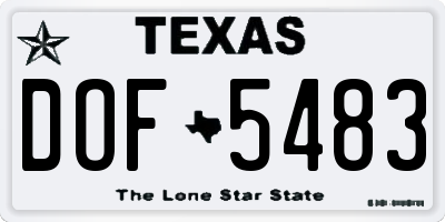 TX license plate DOF5483
