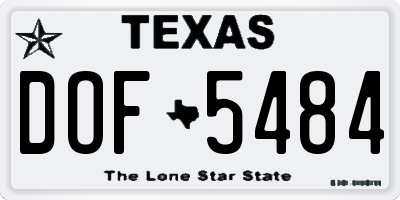 TX license plate DOF5484
