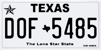 TX license plate DOF5485
