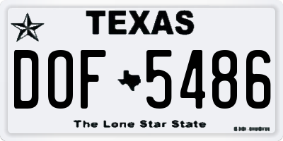 TX license plate DOF5486