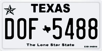 TX license plate DOF5488