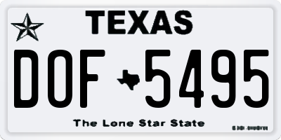 TX license plate DOF5495