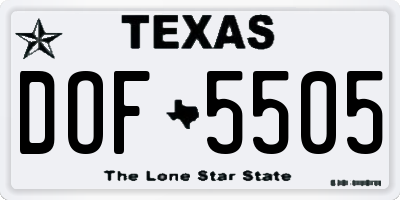 TX license plate DOF5505