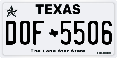 TX license plate DOF5506