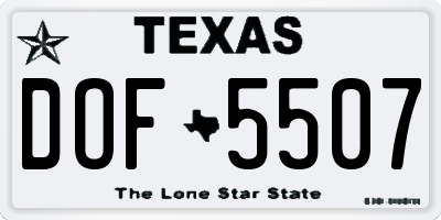 TX license plate DOF5507