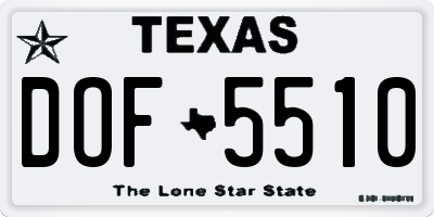 TX license plate DOF5510