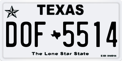TX license plate DOF5514