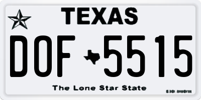 TX license plate DOF5515