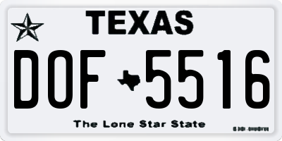 TX license plate DOF5516