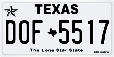TX license plate DOF5517