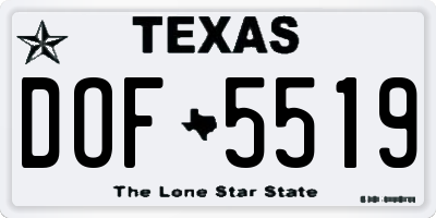 TX license plate DOF5519