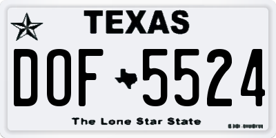 TX license plate DOF5524