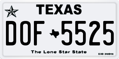 TX license plate DOF5525