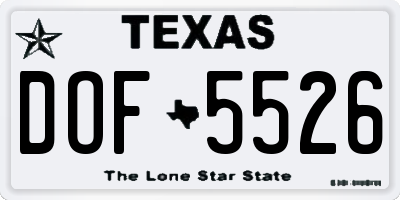 TX license plate DOF5526