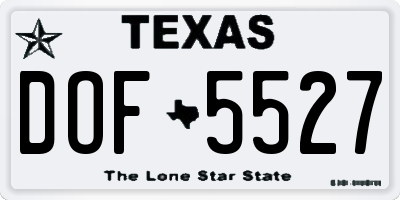 TX license plate DOF5527
