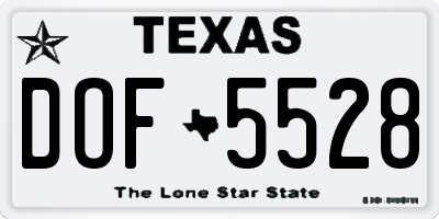 TX license plate DOF5528