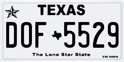 TX license plate DOF5529