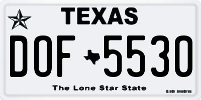 TX license plate DOF5530