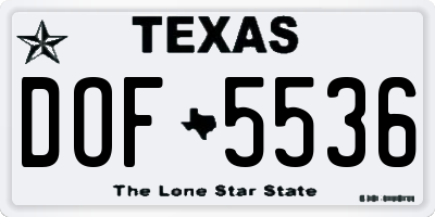 TX license plate DOF5536