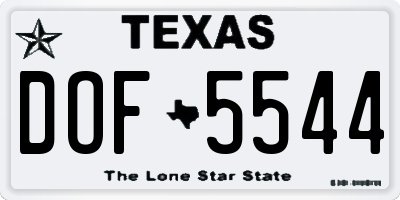 TX license plate DOF5544