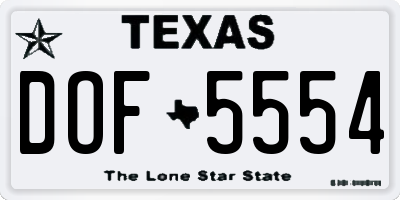 TX license plate DOF5554
