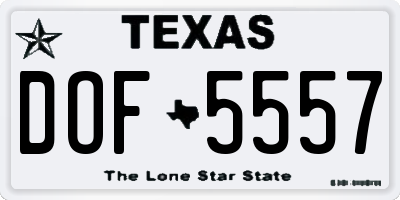 TX license plate DOF5557