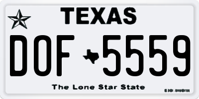 TX license plate DOF5559
