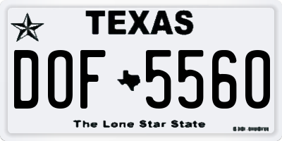 TX license plate DOF5560