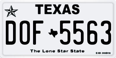 TX license plate DOF5563