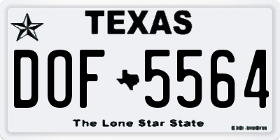 TX license plate DOF5564