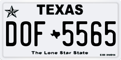 TX license plate DOF5565