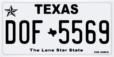 TX license plate DOF5569